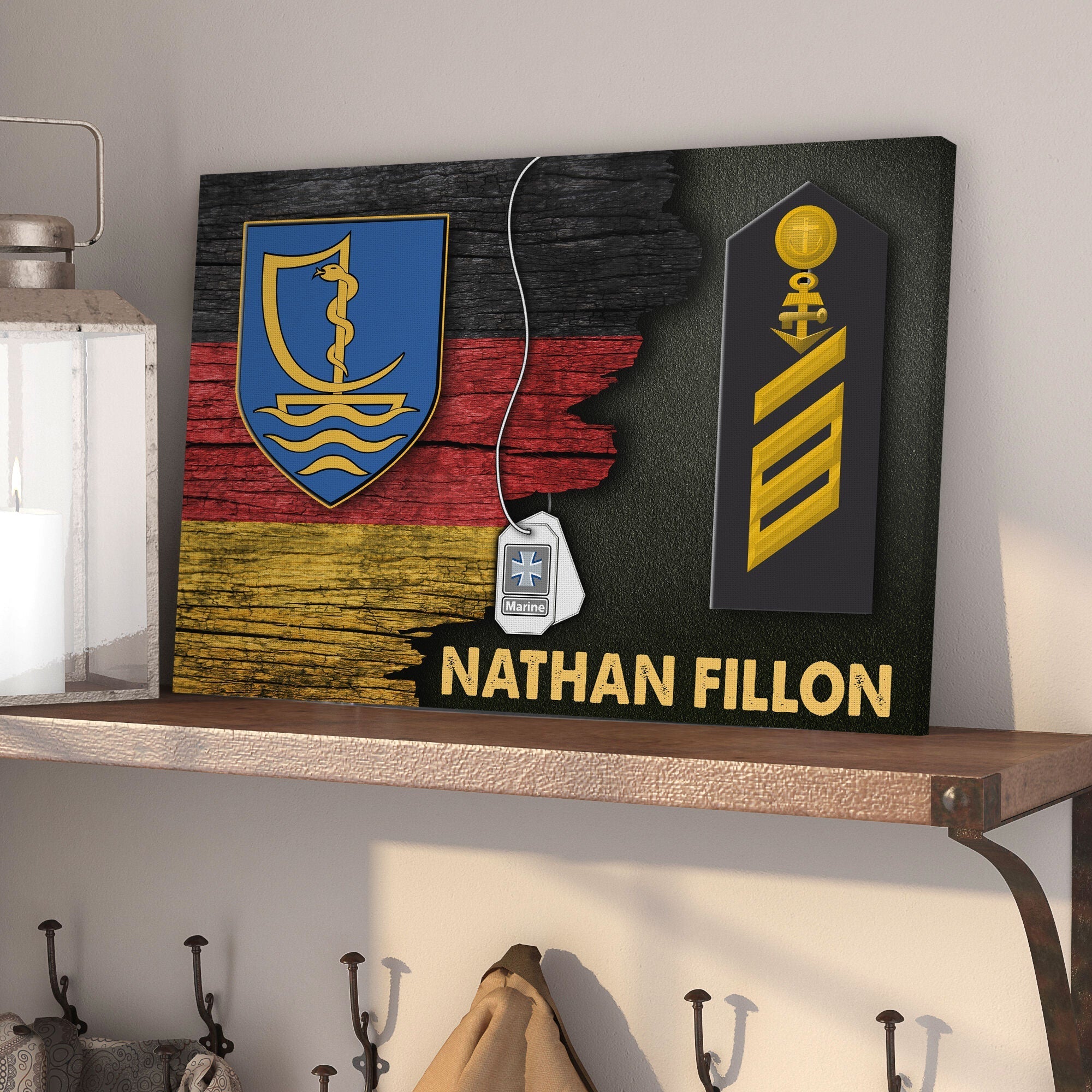 Personalized Name and Ranks - Schifffahrtmedizinisches Institut der Marine-German Navy -Digital File Canvas