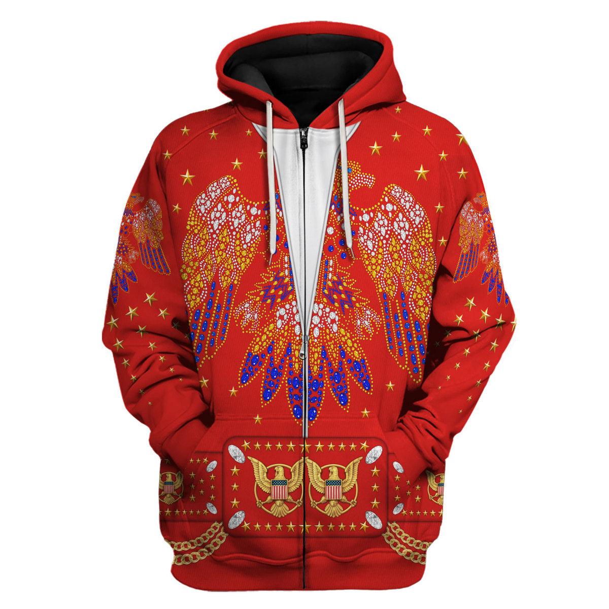 Gearhomie Elvis EAGLE Red Costume Hoodie Sweatshirt T-Shirt Sweatpants - Gearhomie.com