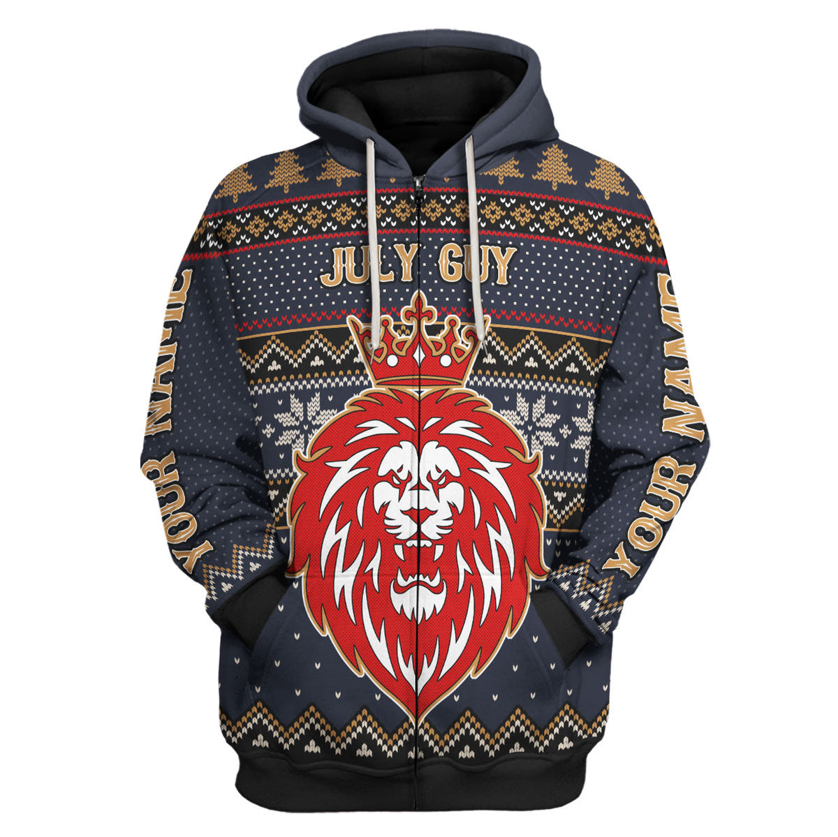 YMskins Personalized Zip Hoodie  July Guy All Over Printed