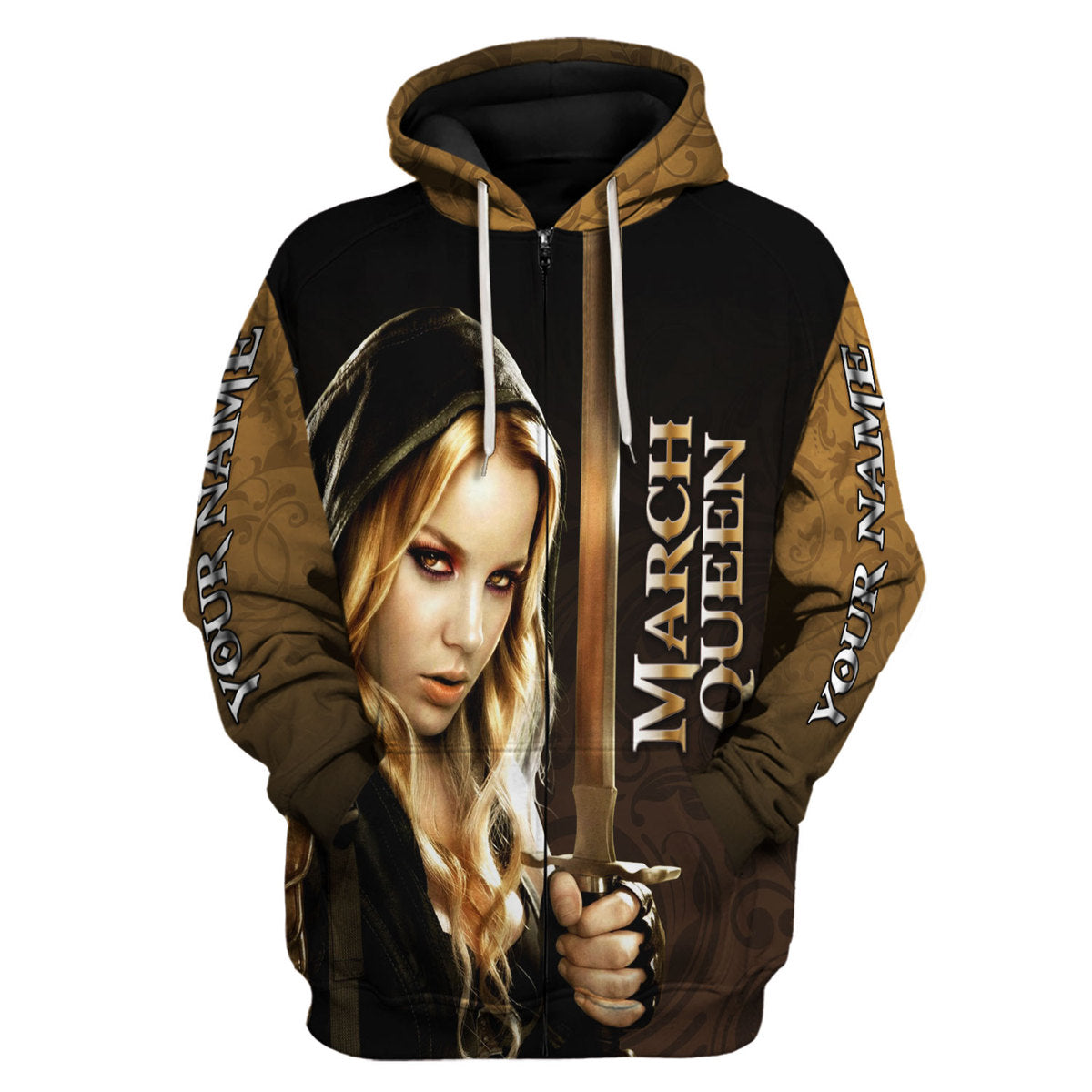 YMskins Personalized Hoodie I'm A March Girl All Over Printed