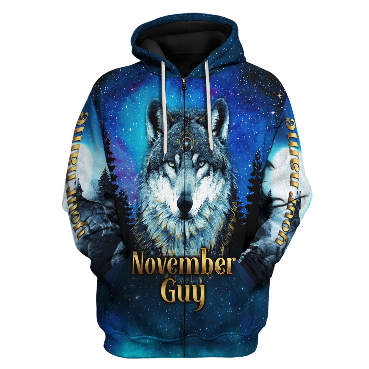 YMskins Personalized Zip Hoodie I Was Born In November All Over Printed