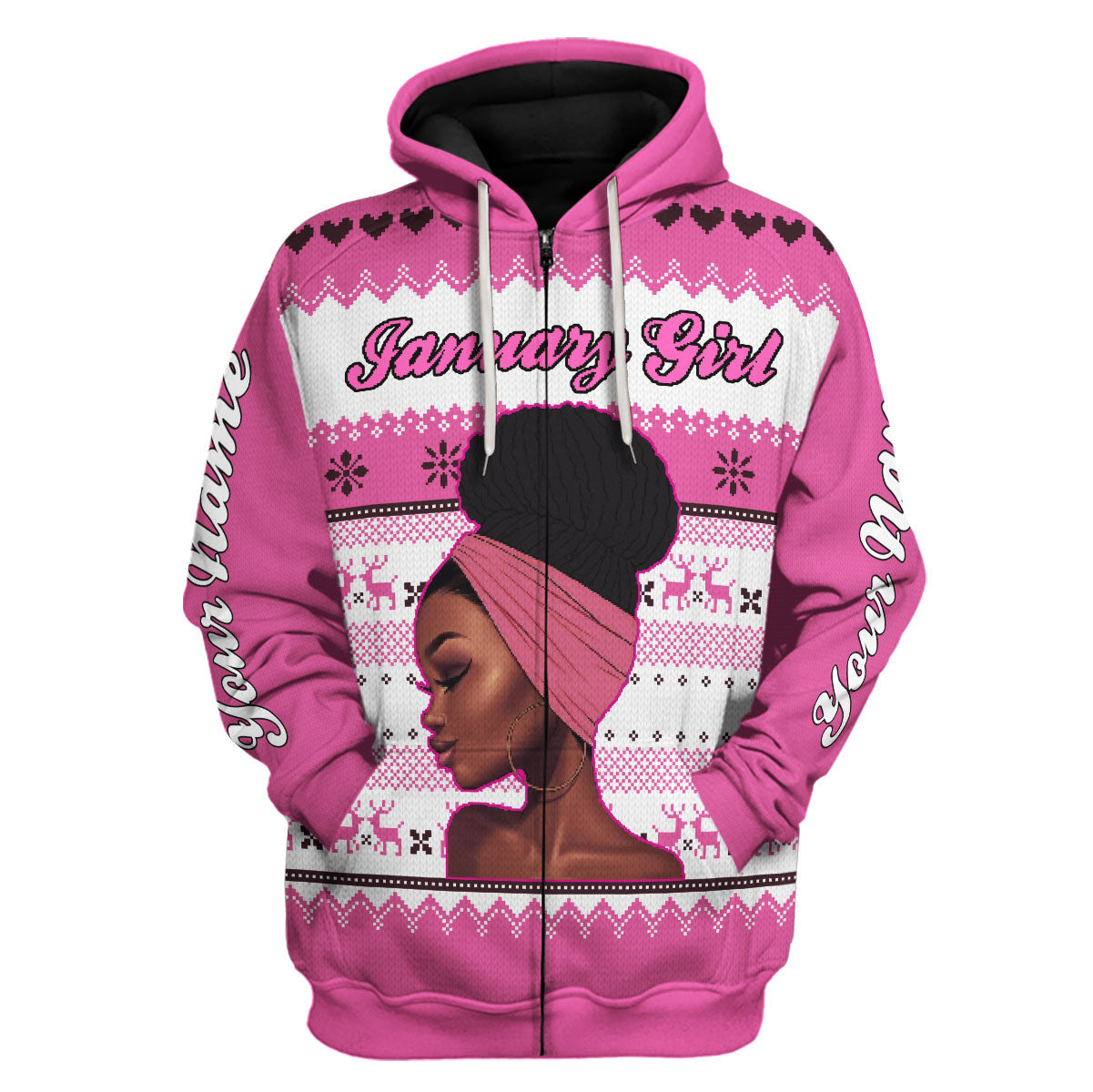 YMskins Personalized Hoodie January Girl All Over Printed