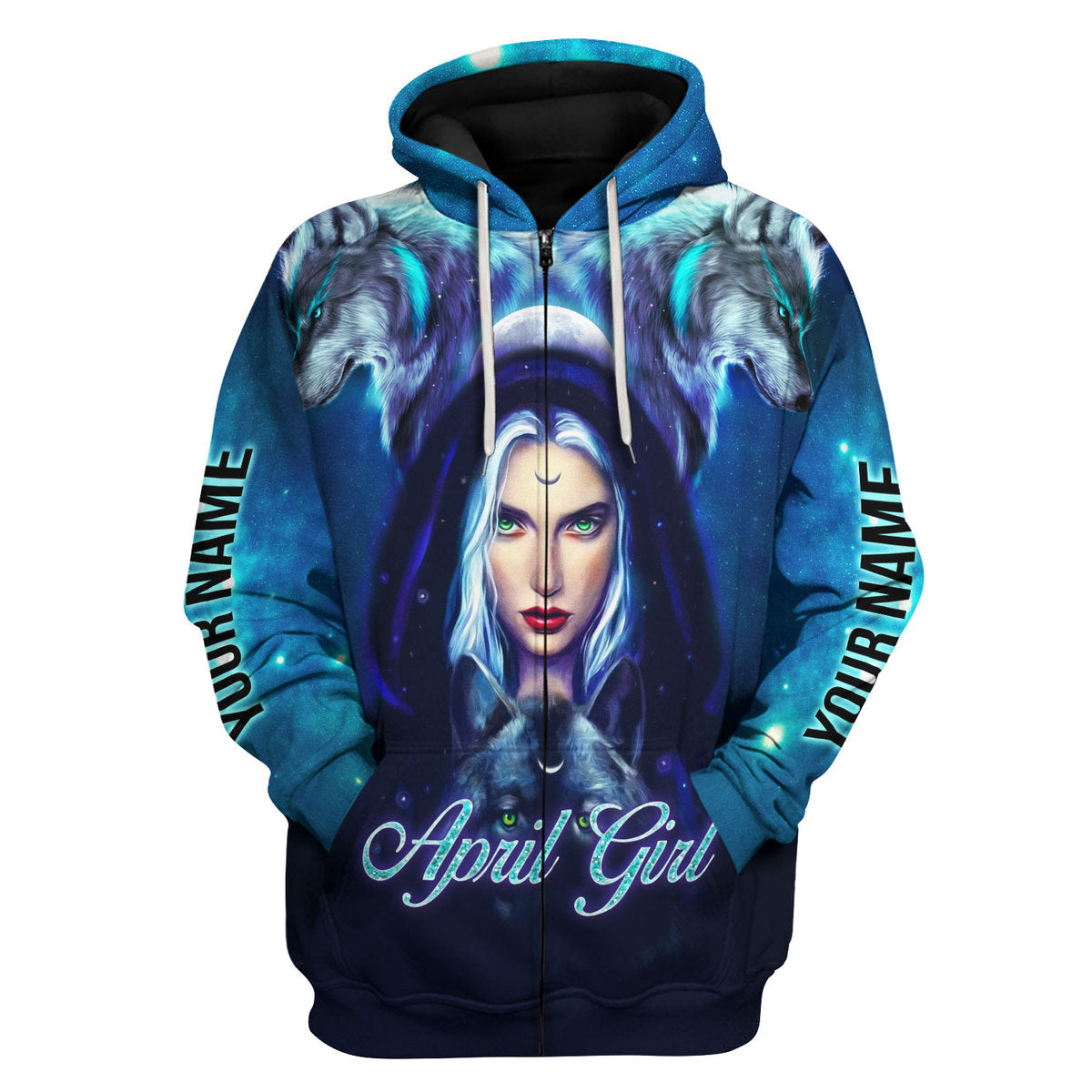 YMskins Personalized Hoodie April Girl I Don't Care All Over Printed