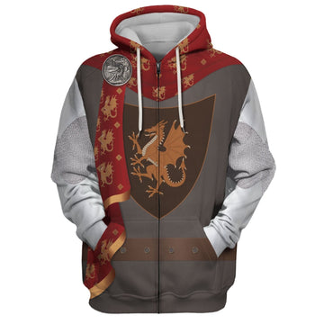 King Arthur Historical costume Fleece Zip Hoodie