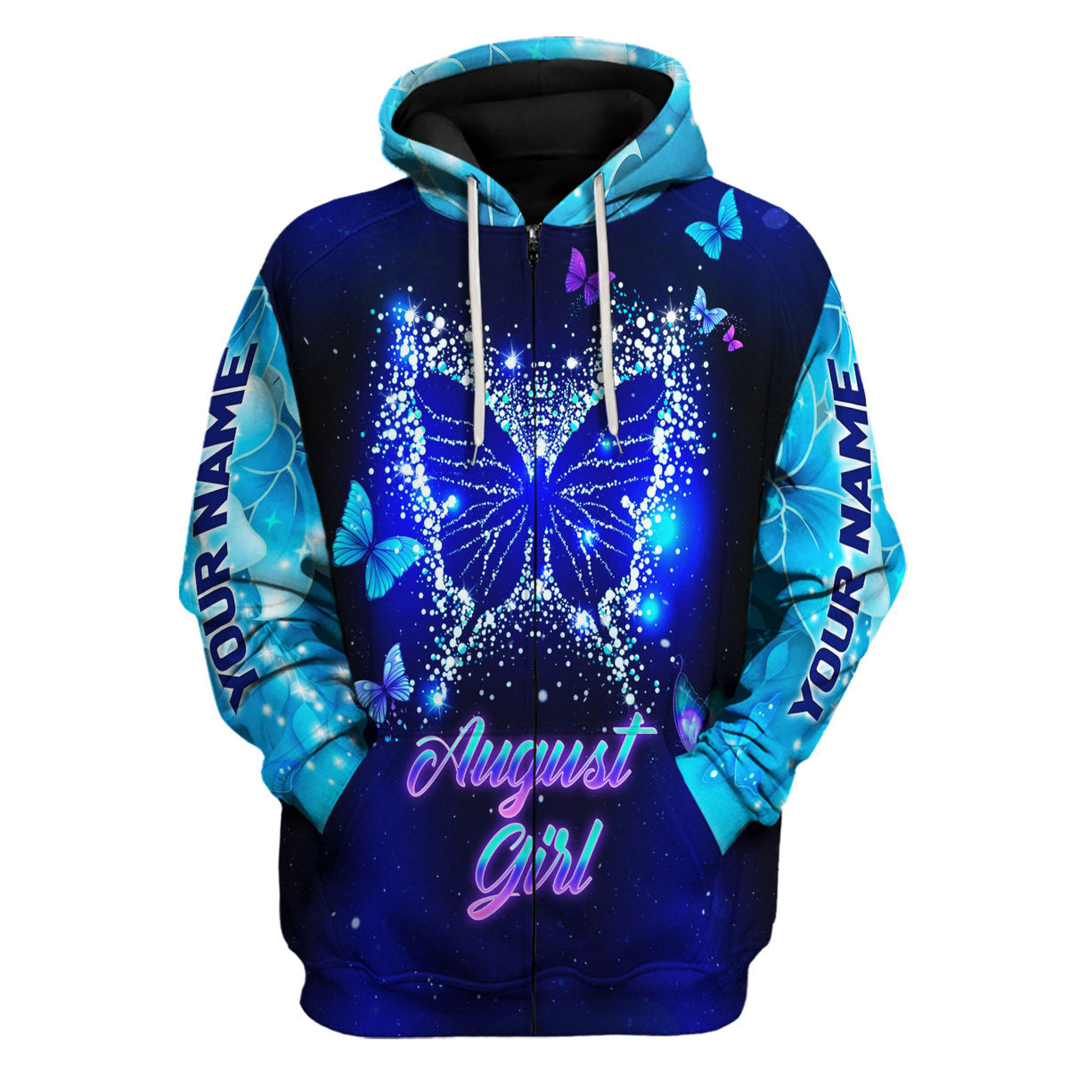 YMskins Personalized Hoodie August Girl All Over Printed