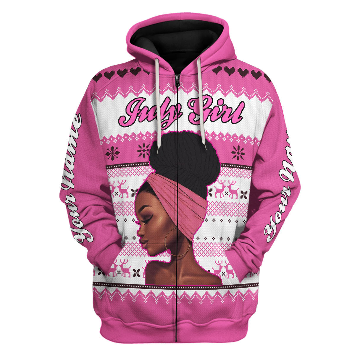 YMskins Personalized Hoodie July Girl All Over Printed