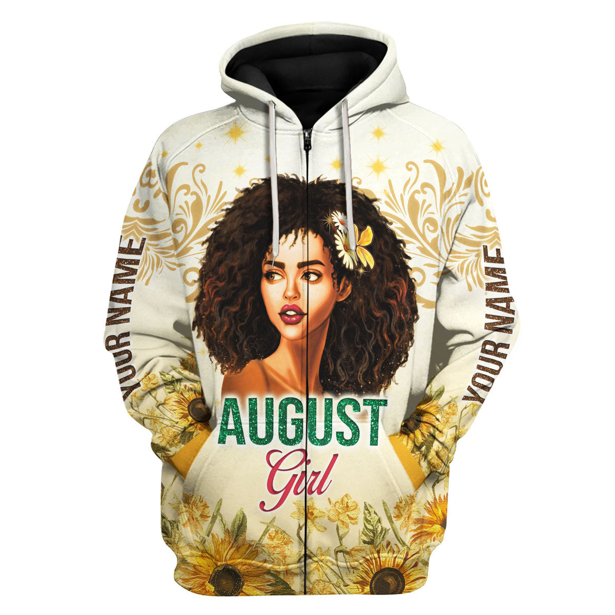 YMskins Personalized Hoodie August Girl All Over Printed
