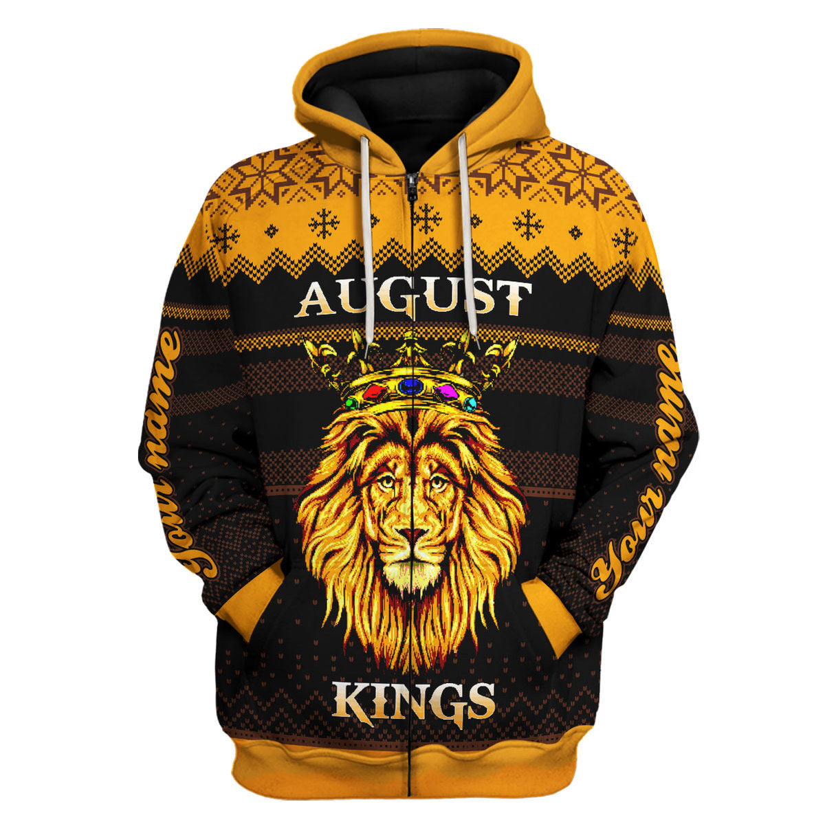 YMskins Personalized Zip Hoodie August Guy All Over Printed