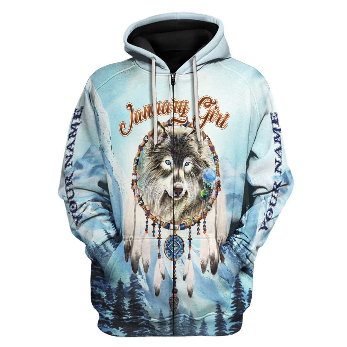 YMskins Personalized Hoodie I Am A January Girl All Over Printed