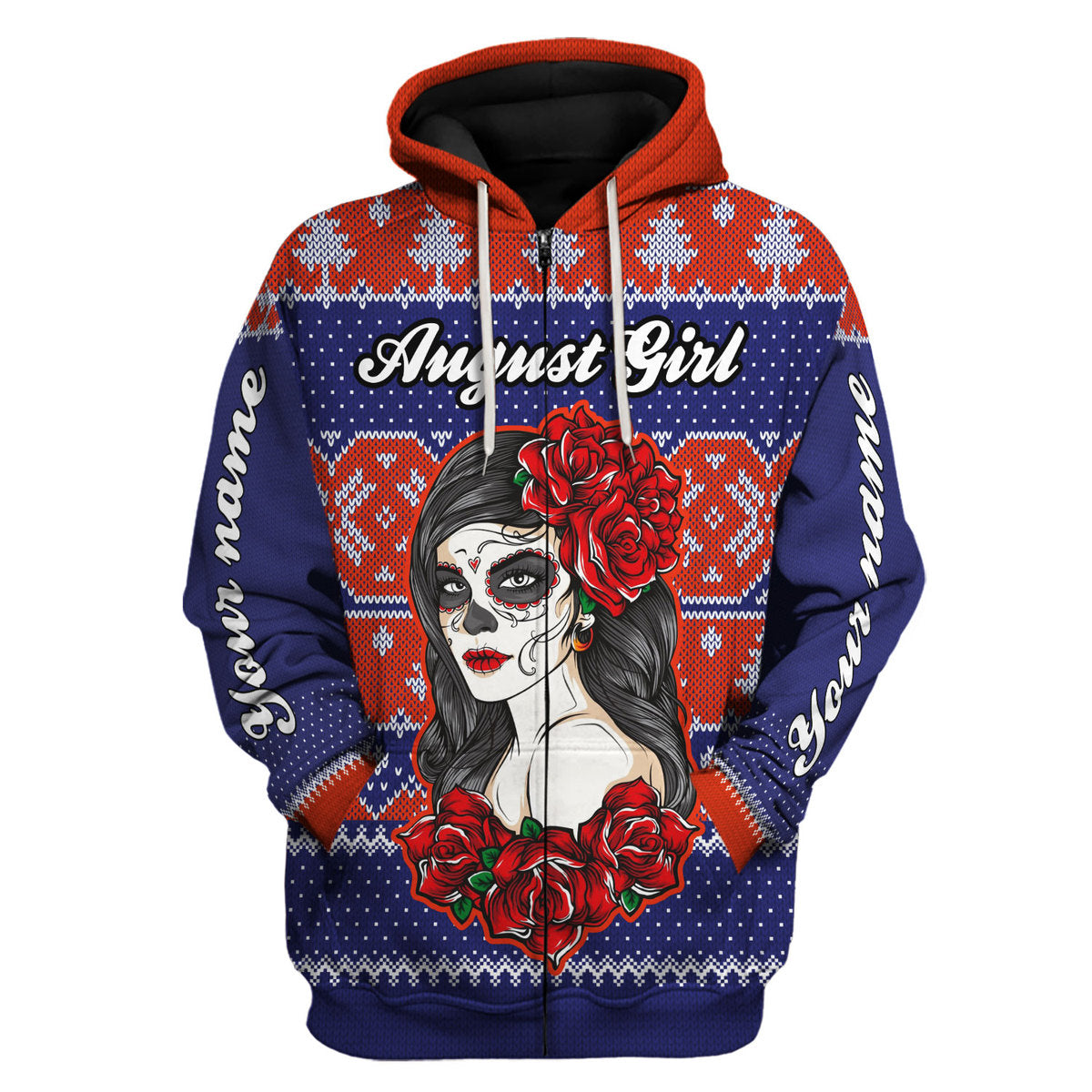 YMskins Personalized Hoodie Personalized Tops August Girl All Over Printed
