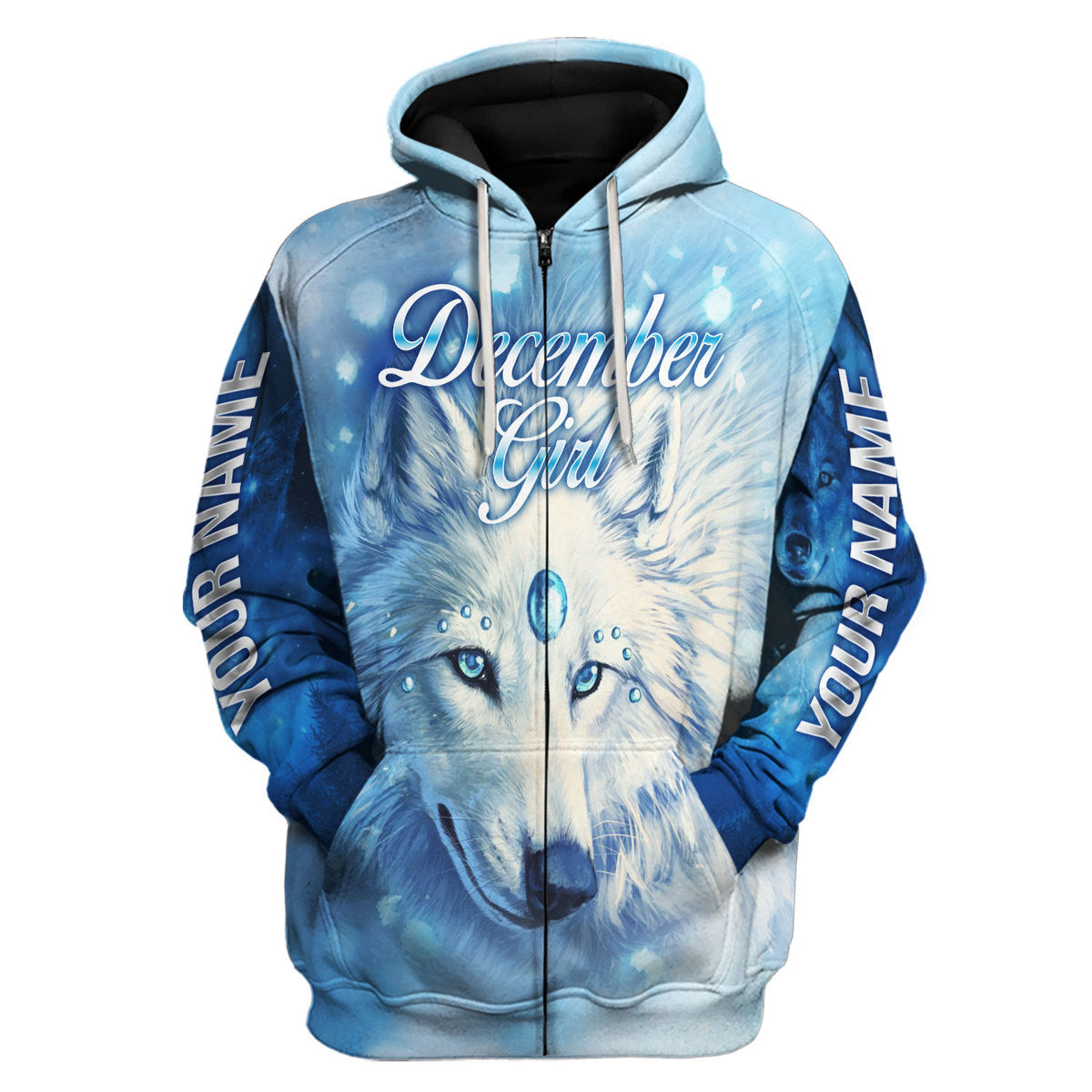 YMskins Personalized Zip Hoodie December Girl All Over Printed