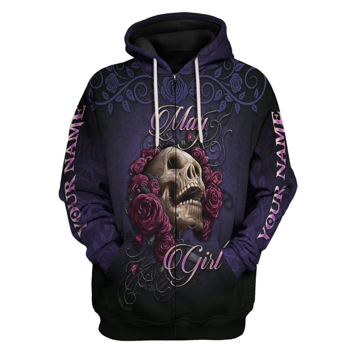 YMskins Personalized Hoodie I'm A May Girl All Over Printed