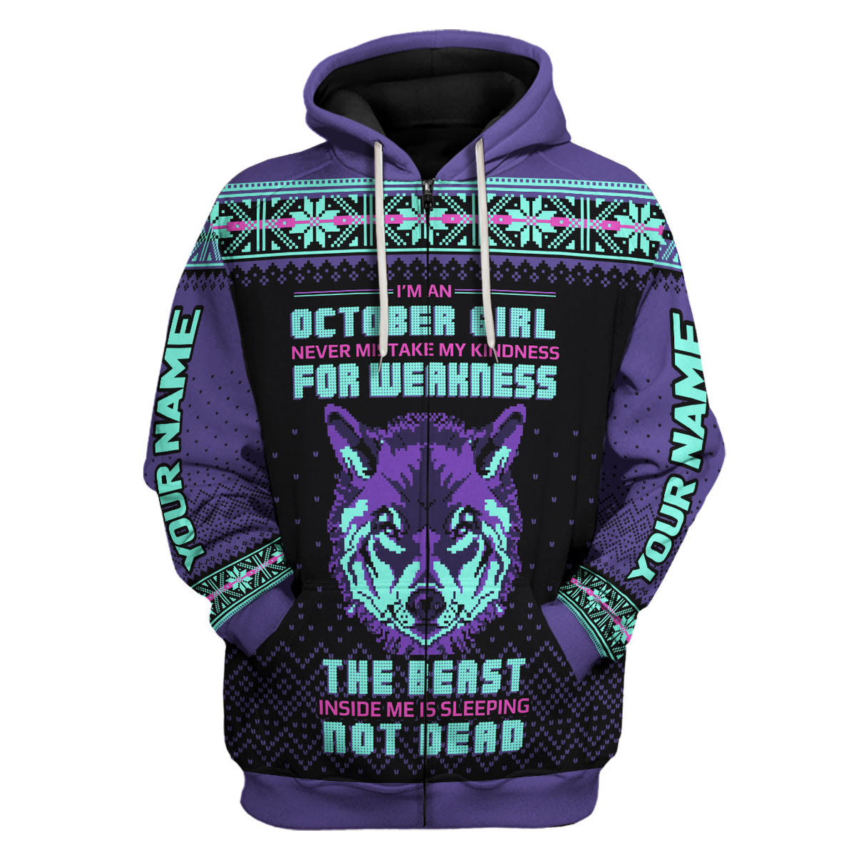 YMskins Personalized Hoodie October Girl All Over Printed