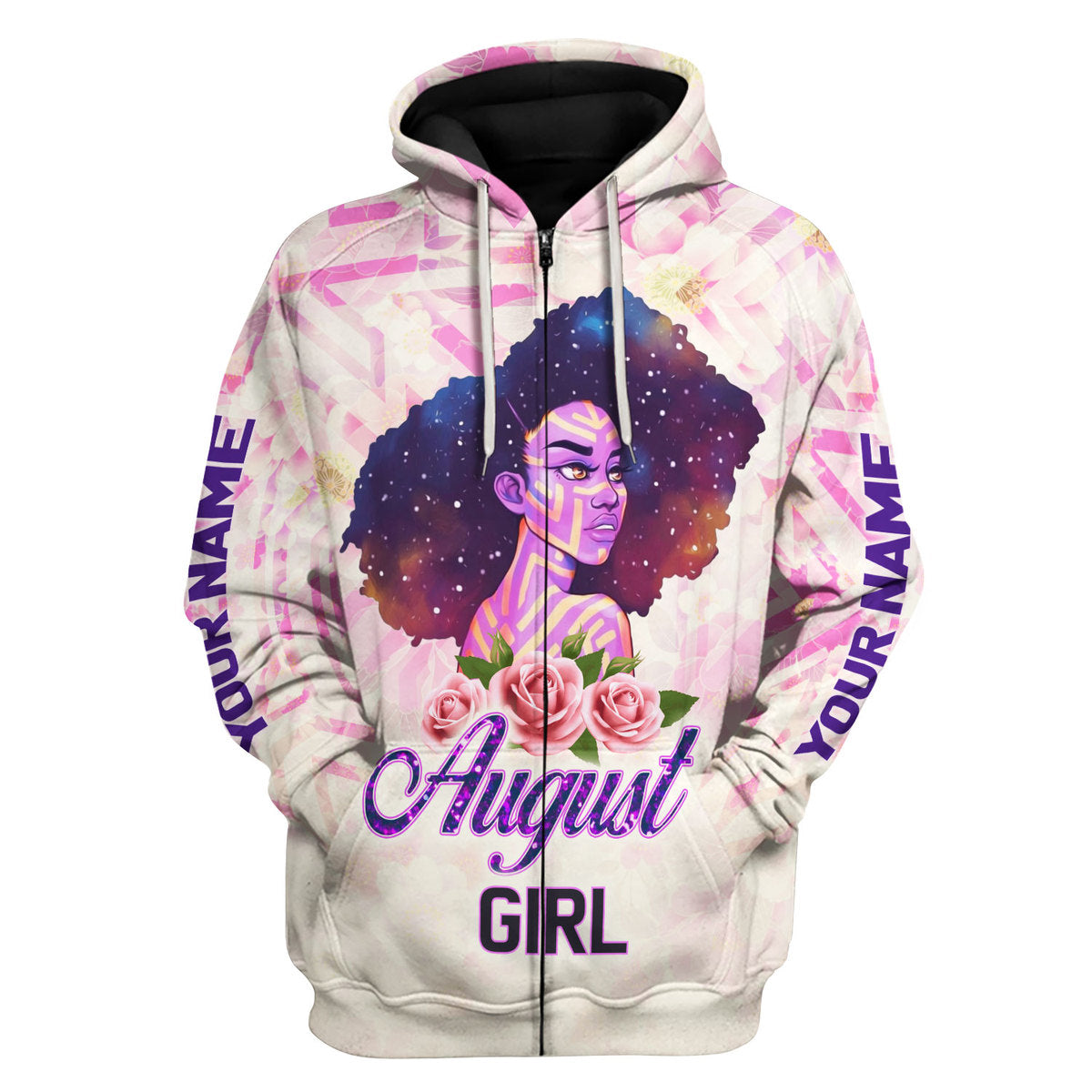 YMskins Personalized Hoodie August Girl All Over Printed