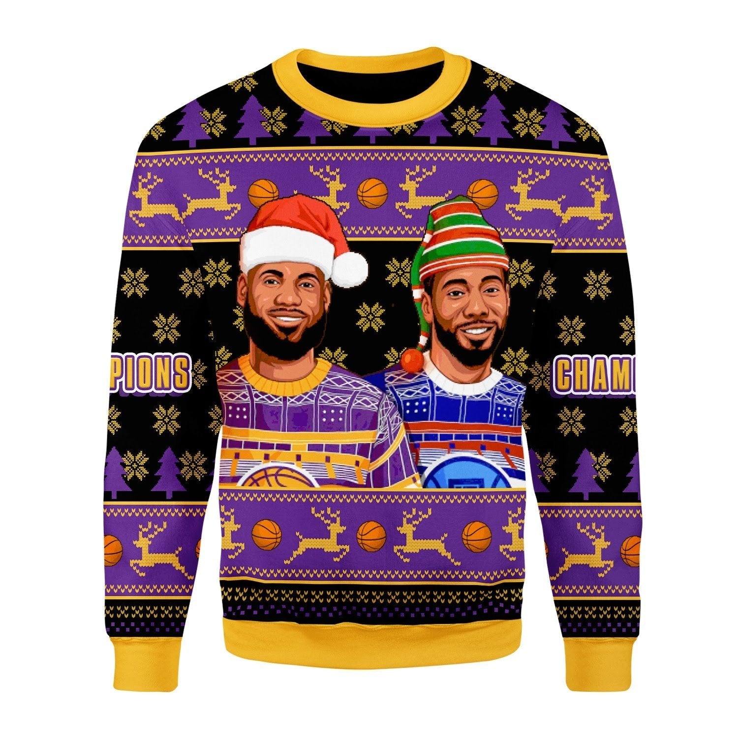 YMskins Christmas Sweater Basketball 3D Apparel