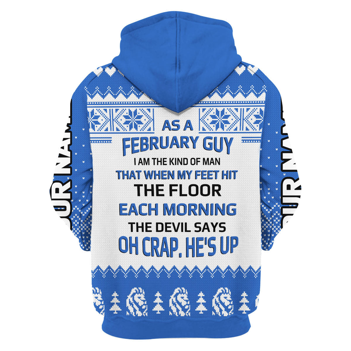 YMskins Personalized Zip Hoodie February King All Over Printed