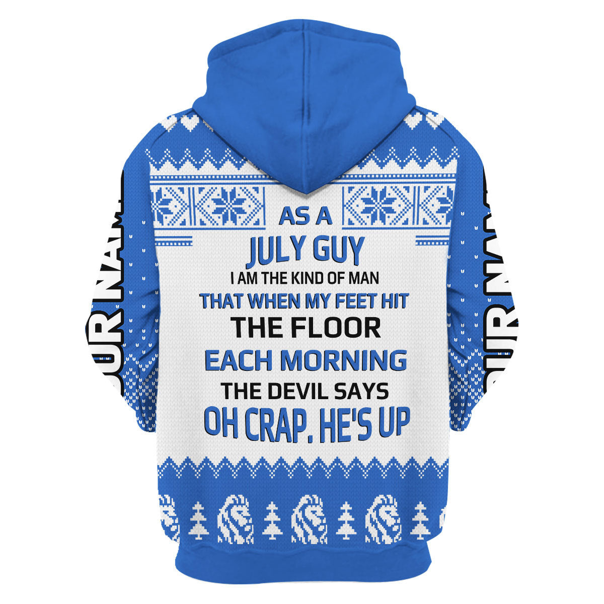 YMskins Personalized Zip Hoodie July Guy All Over Printed