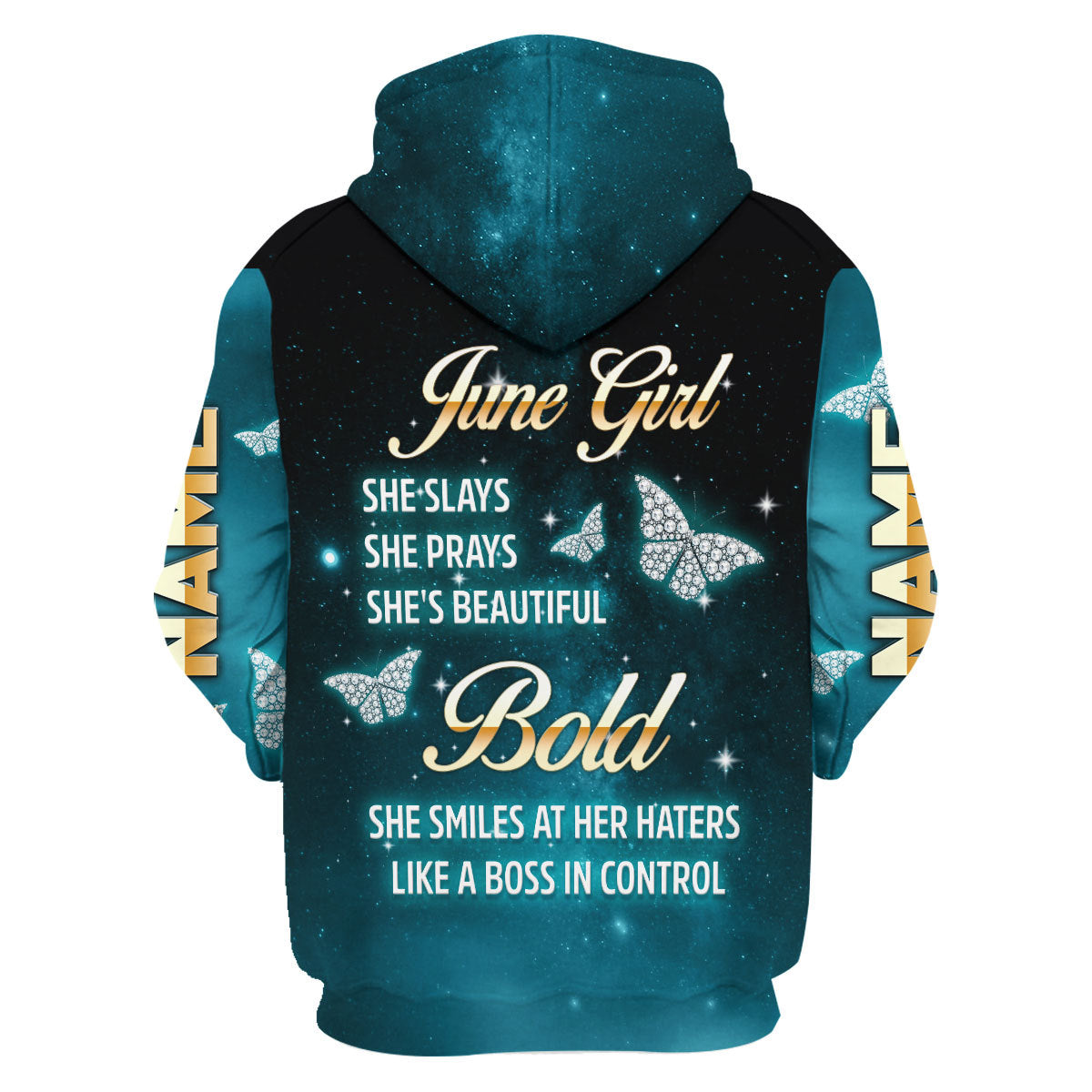 YMskins Personalized Hoodie June Girl All Over Printed