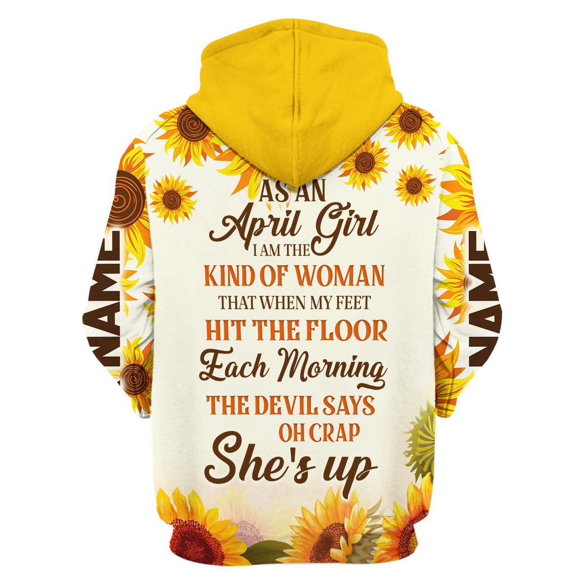 YMskins Personalized Hoodie April Girl All Over Printed