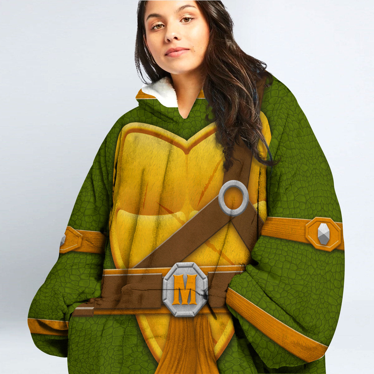 Michelangelo Cosplay & Costume Over Size Hoodie Fleece One Size