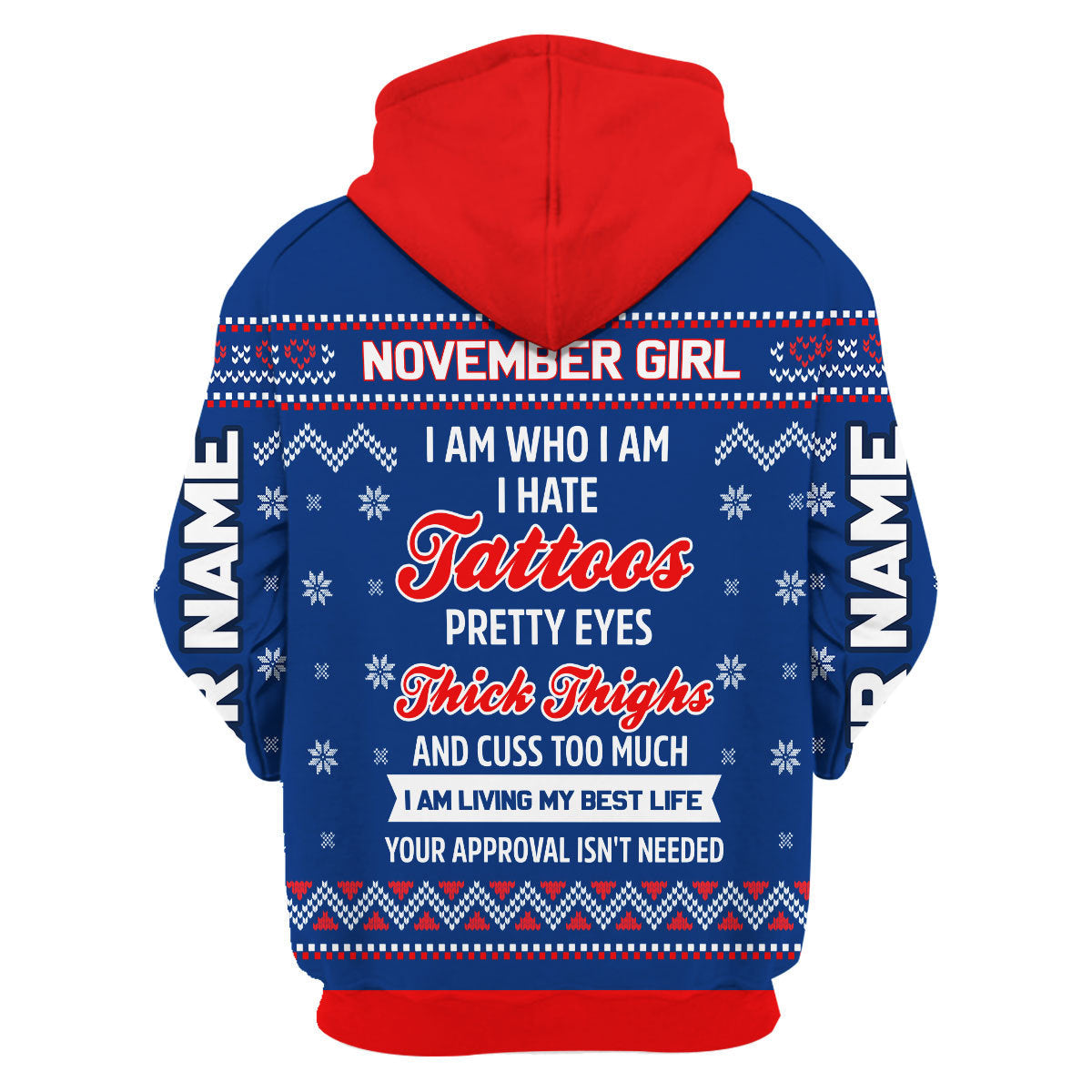 YMskins Personalized Zip Hoodie November Girl I Am Who I Am All Over Printed