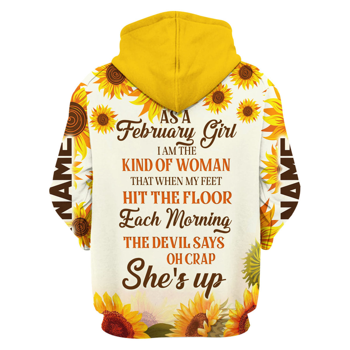 YMskins Personalized Zip Hoodie February Girl All Over Printed