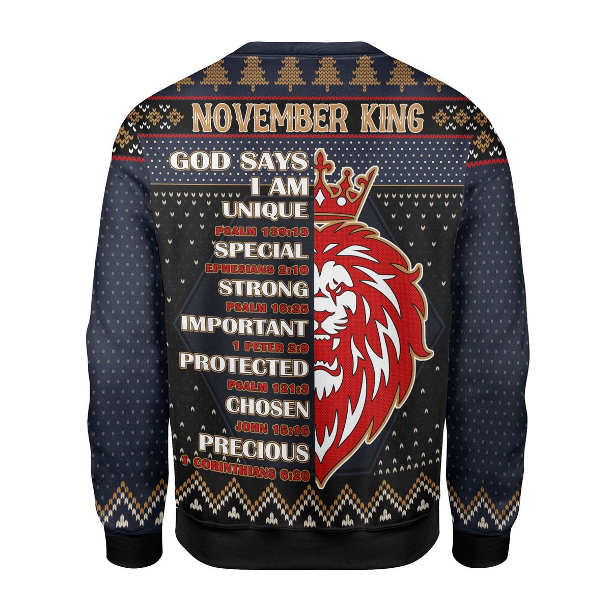 YMskins Personalized Ugly Sweater November King All Over Printed