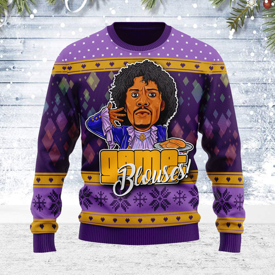 Prince Pancakes Game Blouses Christmas Wool Sweater