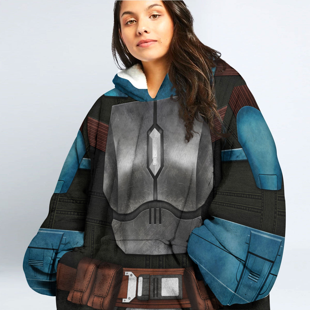 MakerHuman Bo-Katan Cosplay & Costume Over Size Hoodie Fleece One Size
