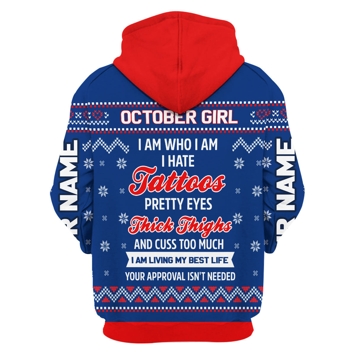 YMskins Personalized Hoodie October Girl I Am Who I Am All Over Printed