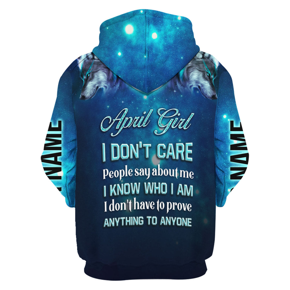 YMskins Personalized Hoodie April Girl I Don't Care All Over Printed