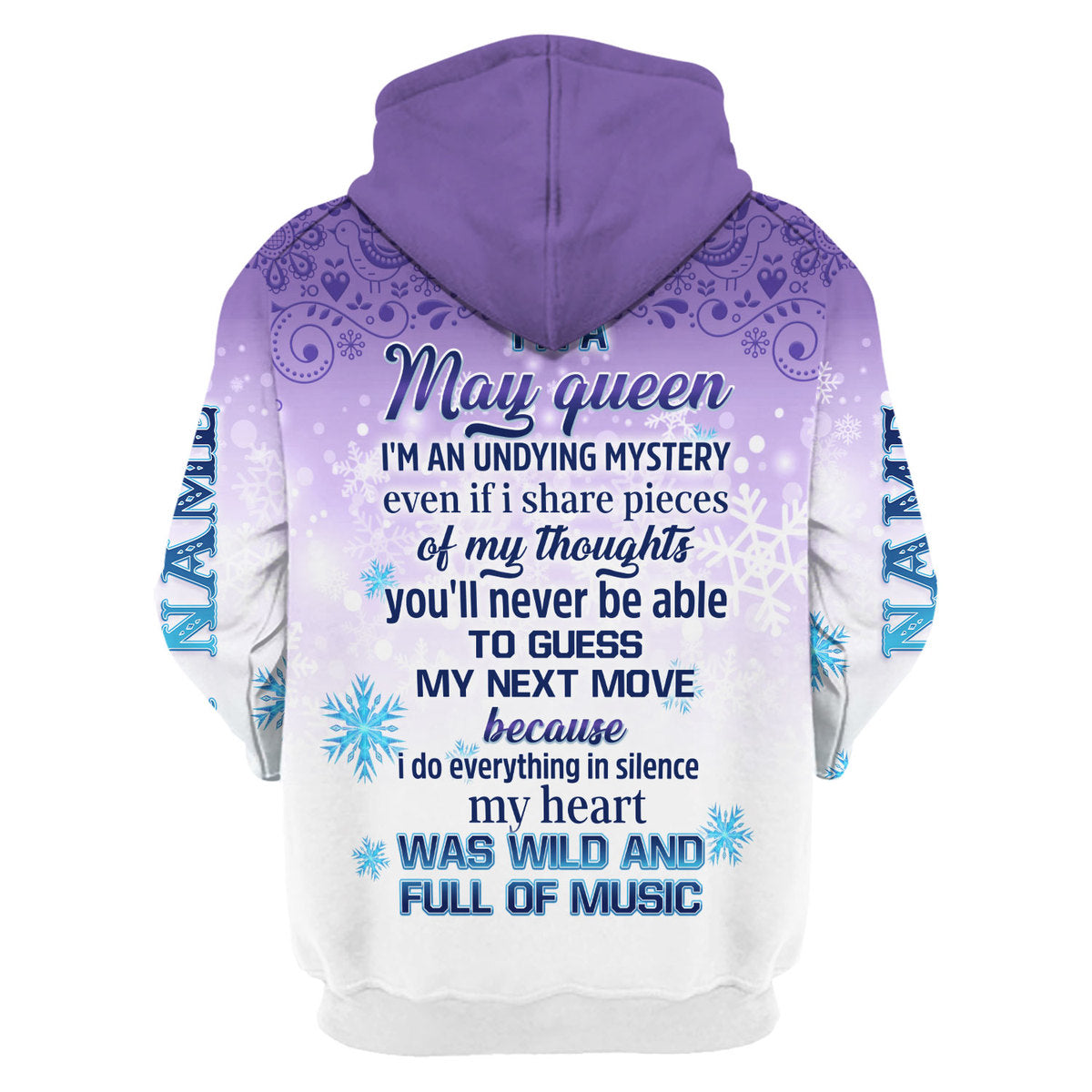 YMskins Personalized Hoodie I'm A May Queen All Over Printed