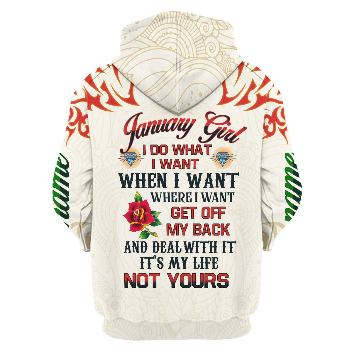 YMskins Personalized Hoodie January Girl I Do What I Want All Over Printed