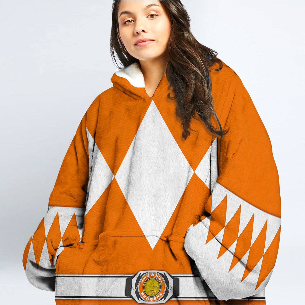Bulk and Skull Orange Rangers Over Size Snug Hoodie Fleece One Size