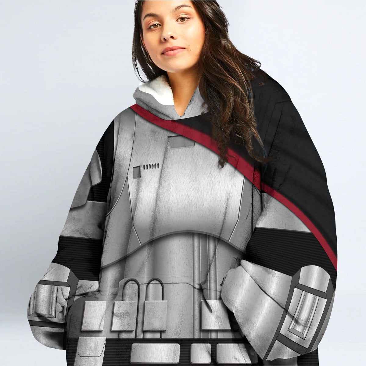 MakerHuman Captain Phasma's Armor Cosplay & Costume Over Size Hoodie Fleece One Size