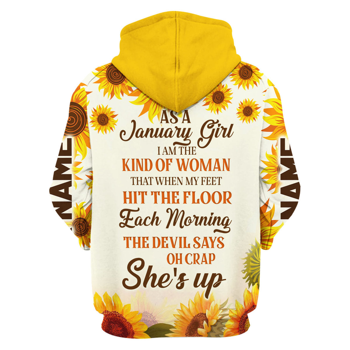 YMskins Personalized Hoodie January Girl All Over Printed