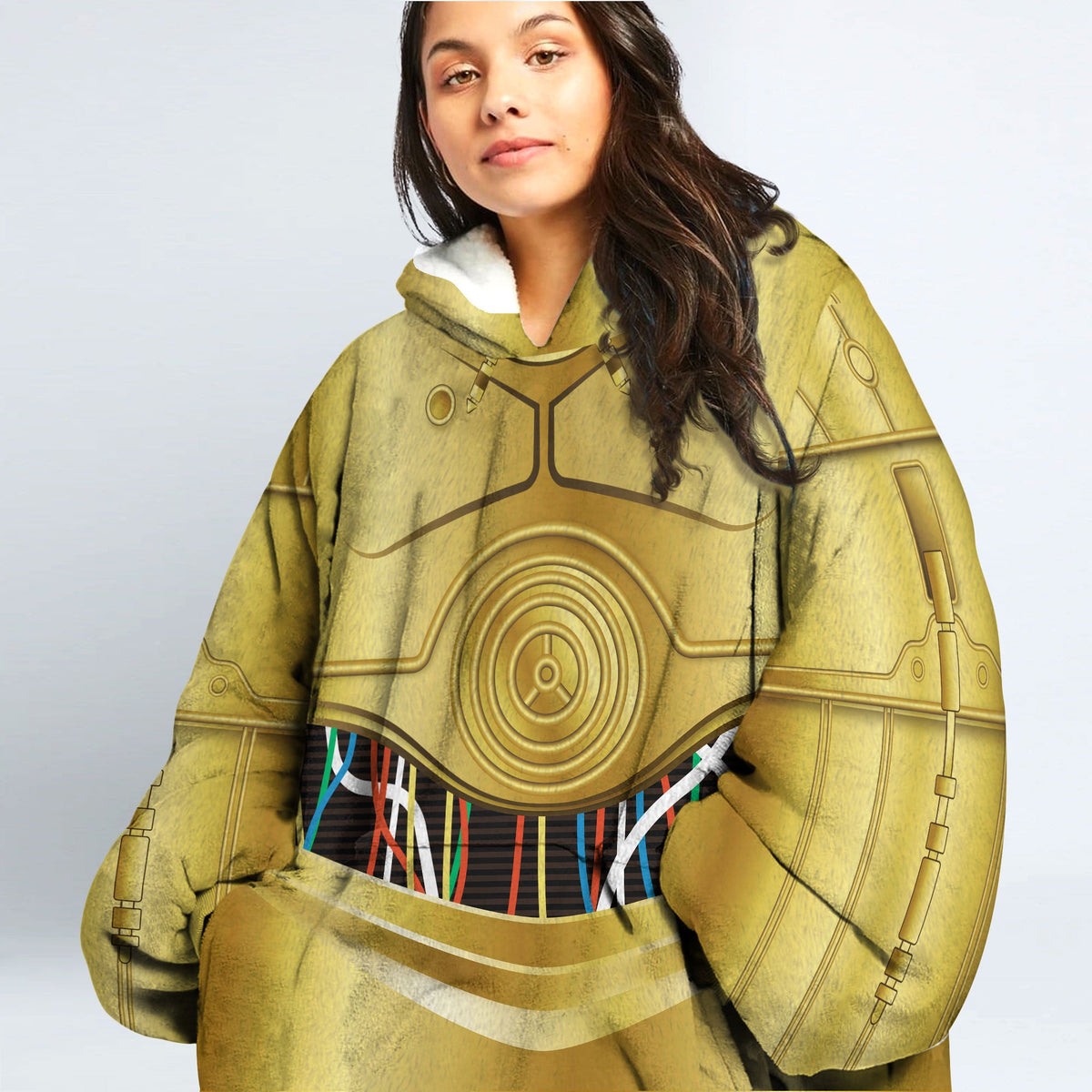 MakerHuman C-3PO Cosplay & Costume Over Size Hoodie Fleece One Size