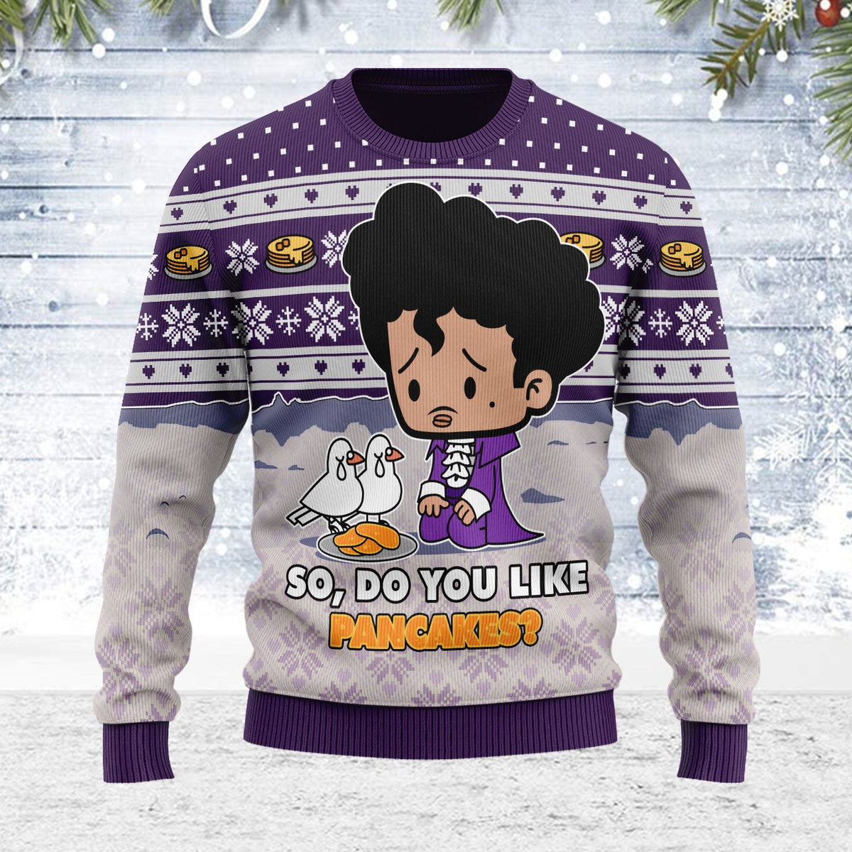Prince Do You Like Pancakes? Christmas Wool Sweater