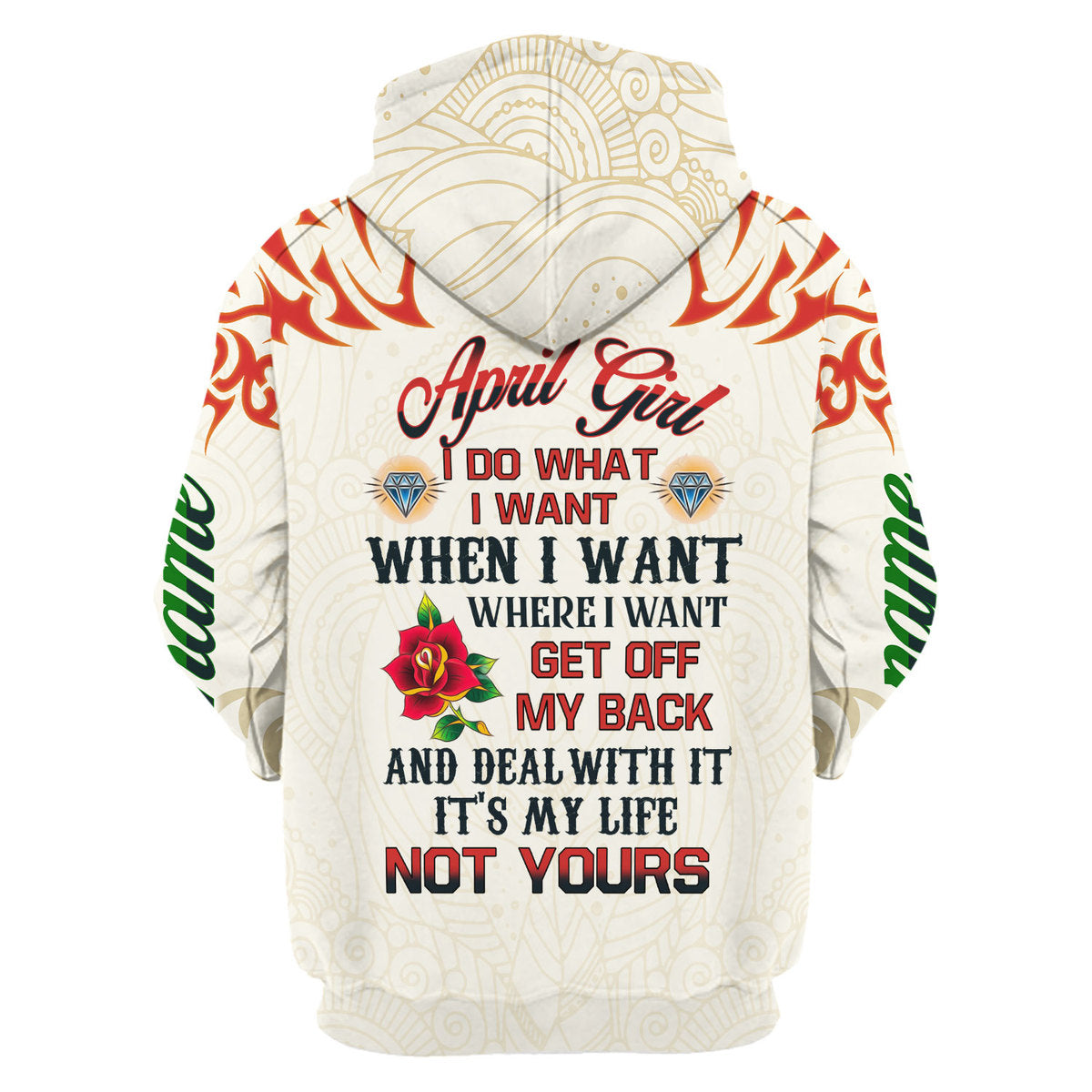 YMskins Personalized Tops April Girl I Do What I Want All Over Printed