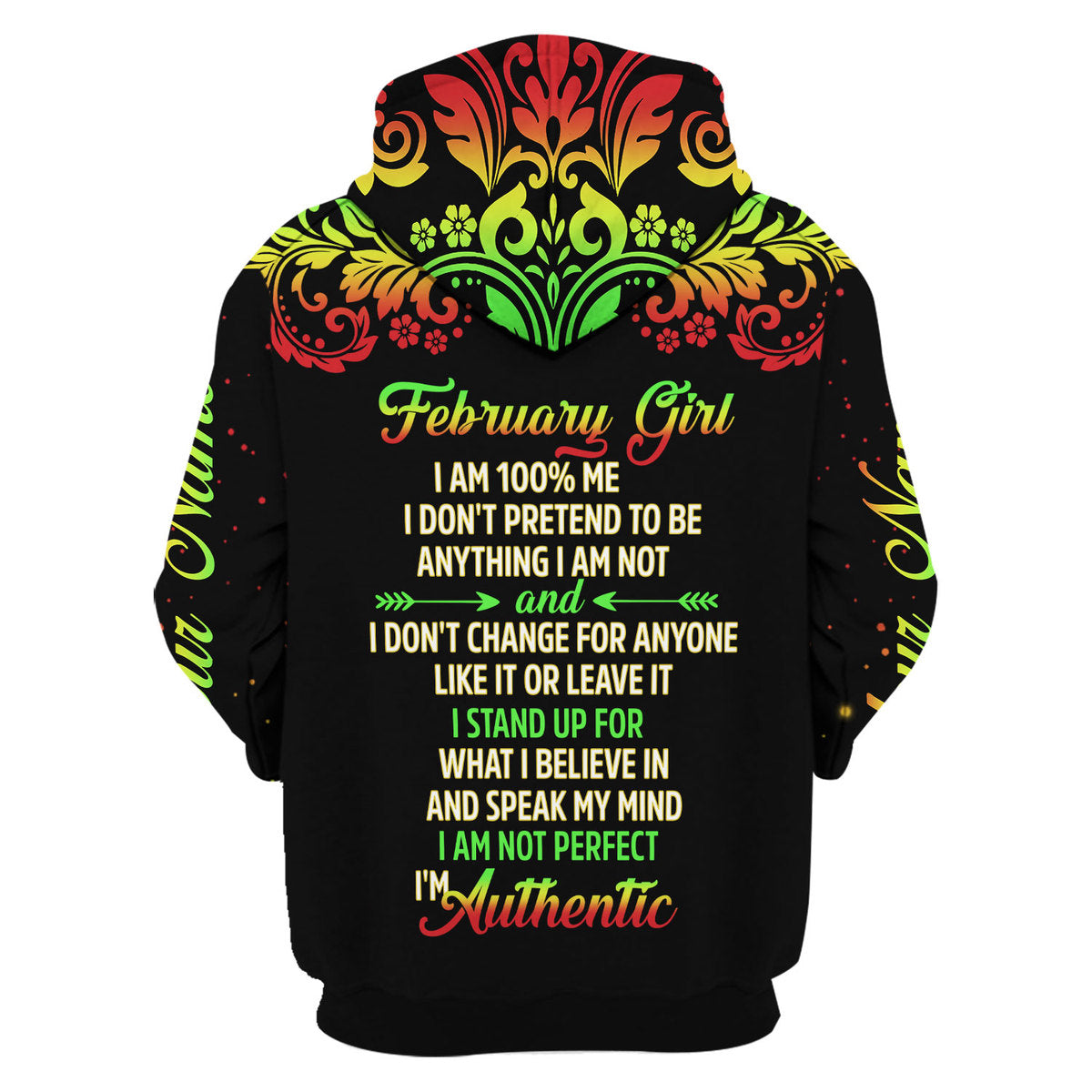 YMskins Personalized Tops February Girl I Am 100% Me All Over Printed