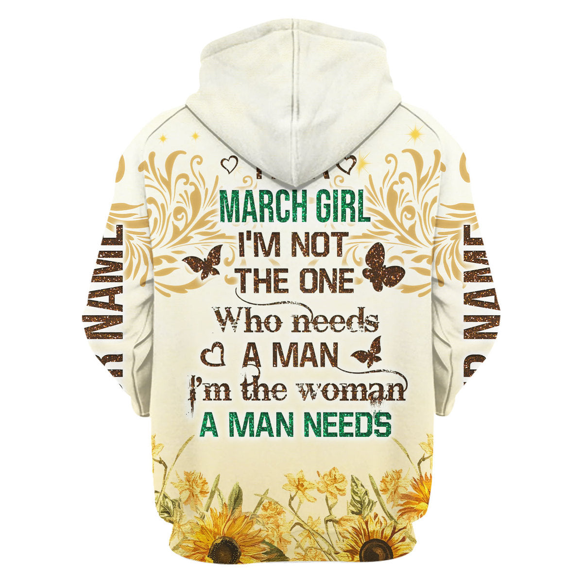 YMskins Personalized Zip Hoodie March Girl All Over Printed