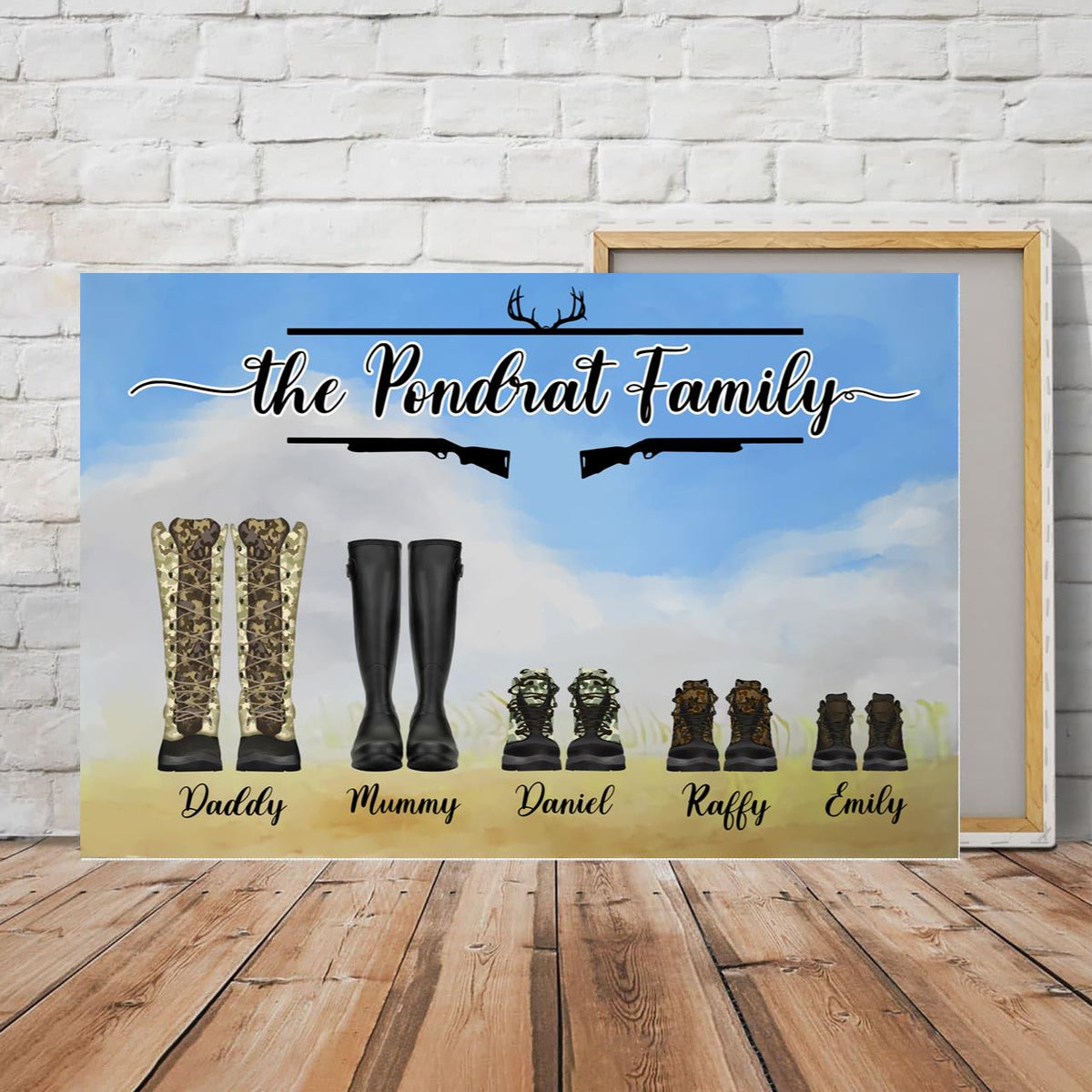 Customized Canvas Poster Wall Art Hunting Boots Style