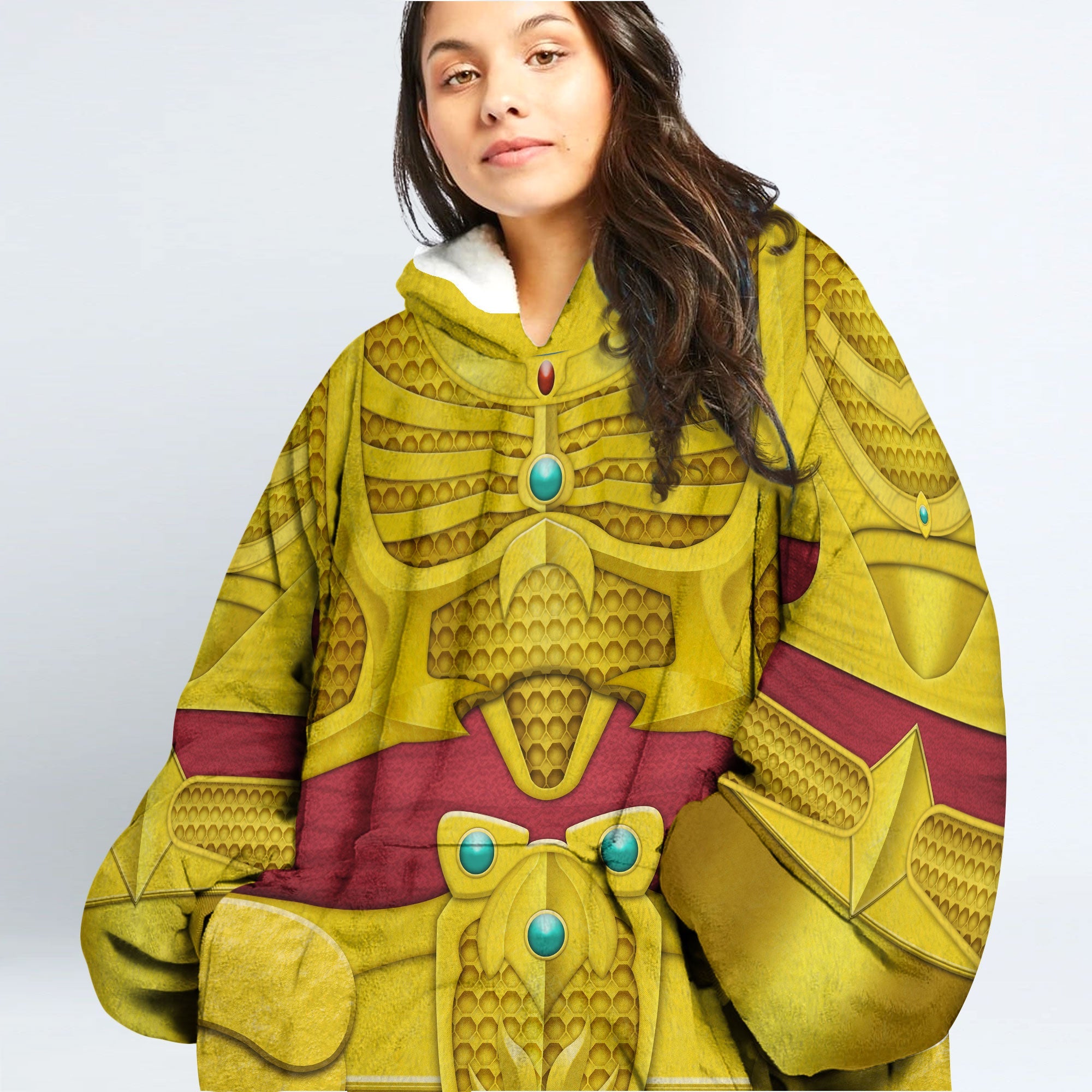 Goldar Mighty Morphin Over Size Snug Hoodie Fleece One Size