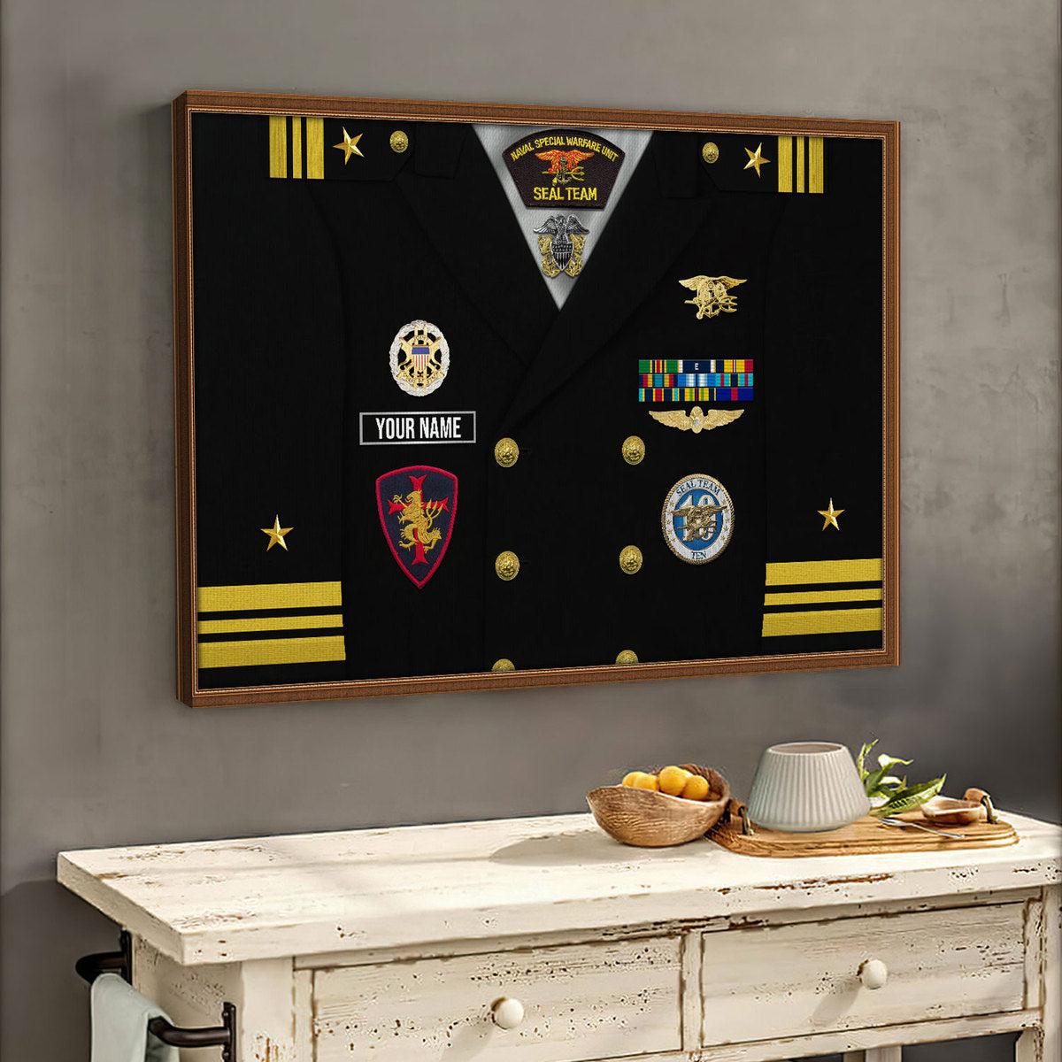 Personalized Name & Ranks U.S. Navy Seal Officer Digital File/ Poster/ Canvas