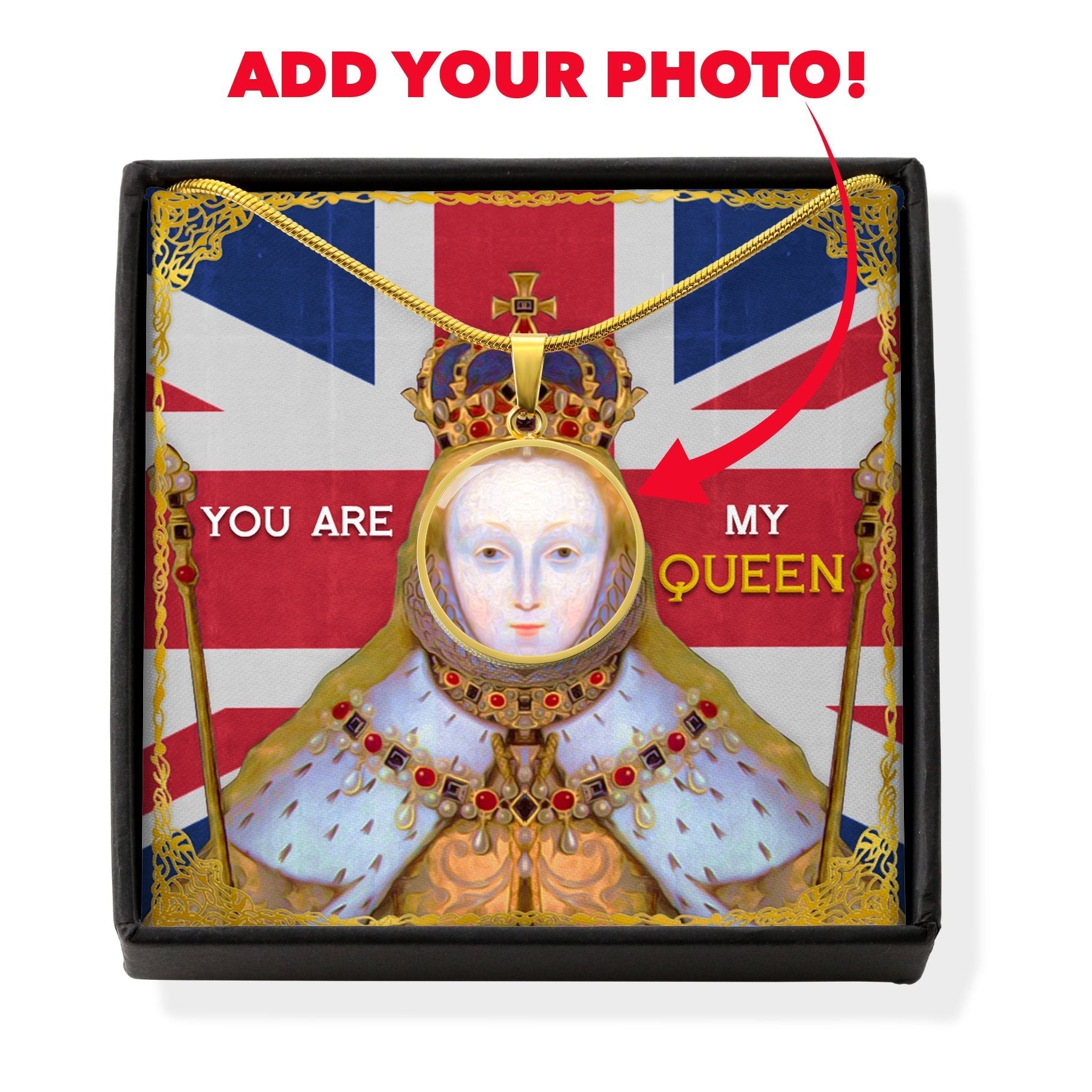Victorious Elizabeth I Customized Face Portrait Historical Jewelry