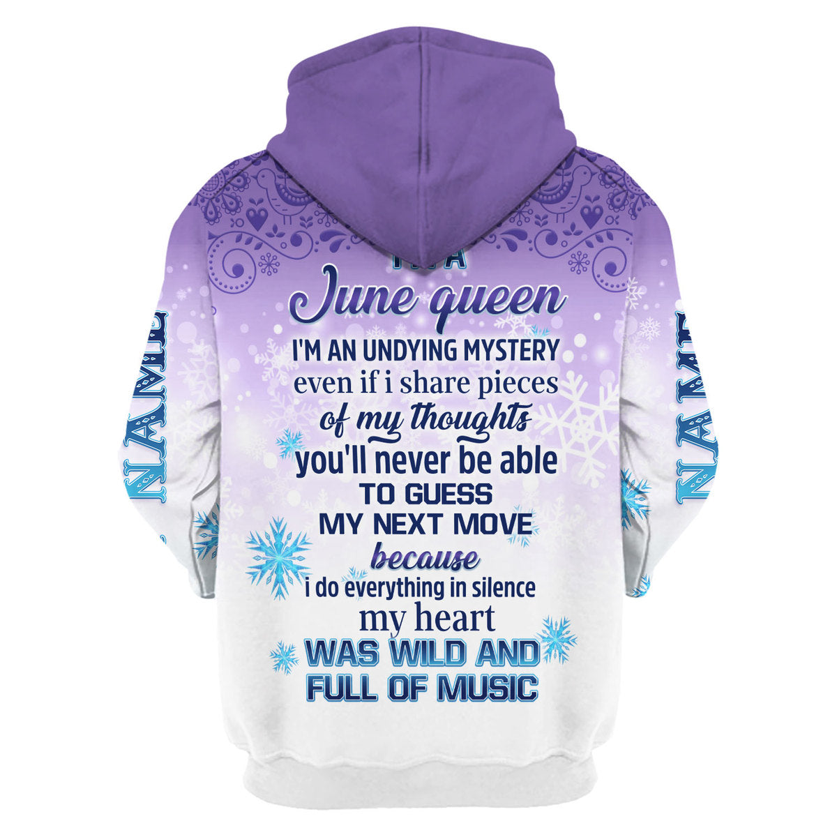 YMskins Personalized Hoodie I'm A June Queen All Over Printed