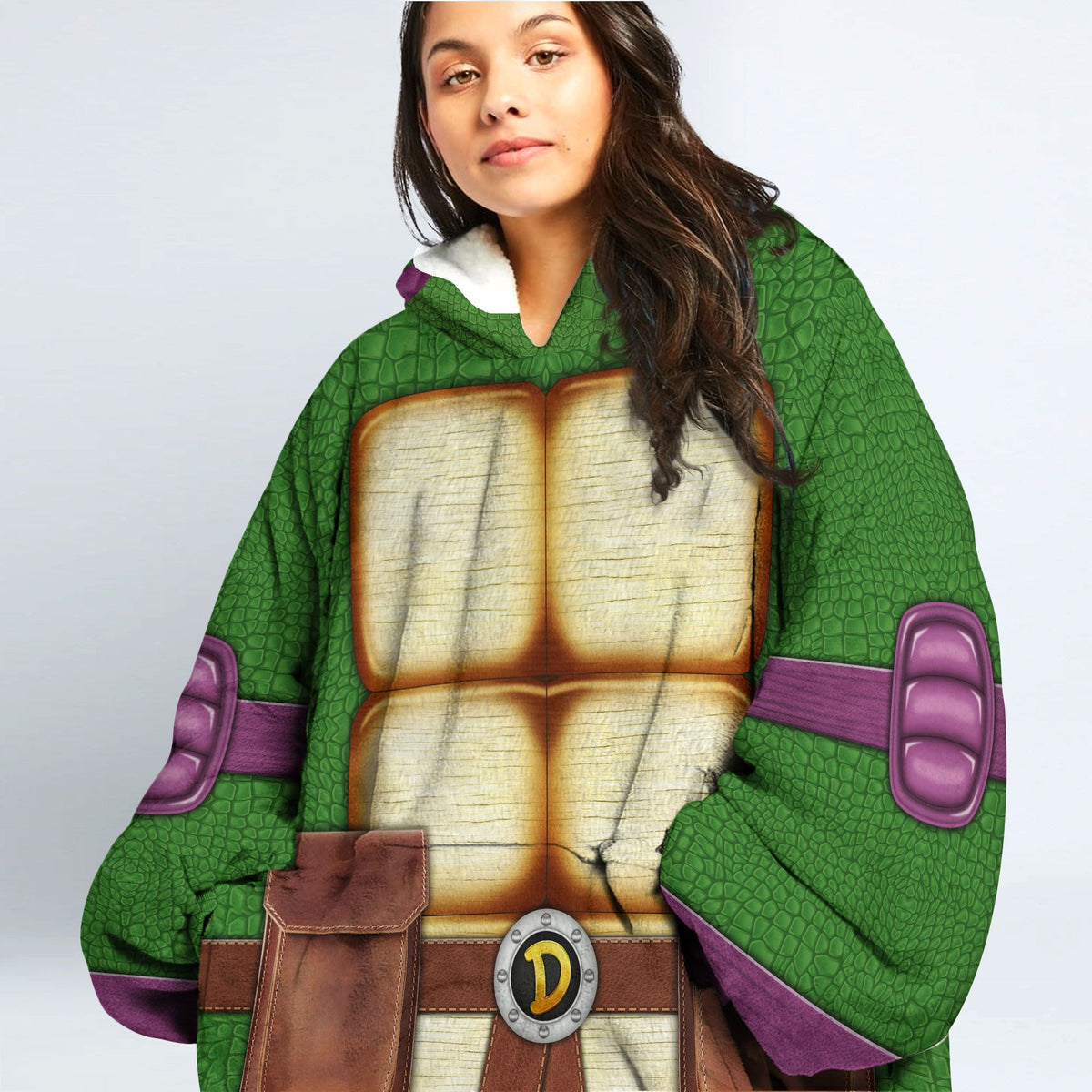 Donatello Ninja Turtles Cosplay & Costume Over Size Hoodie Fleece One Size