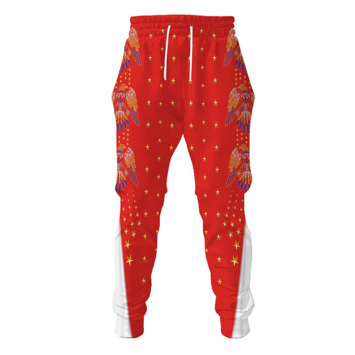 Gearhomie Elvis EAGLE Red Outfit Costume Hoodie Dress Swatpants - Gearhomie.com