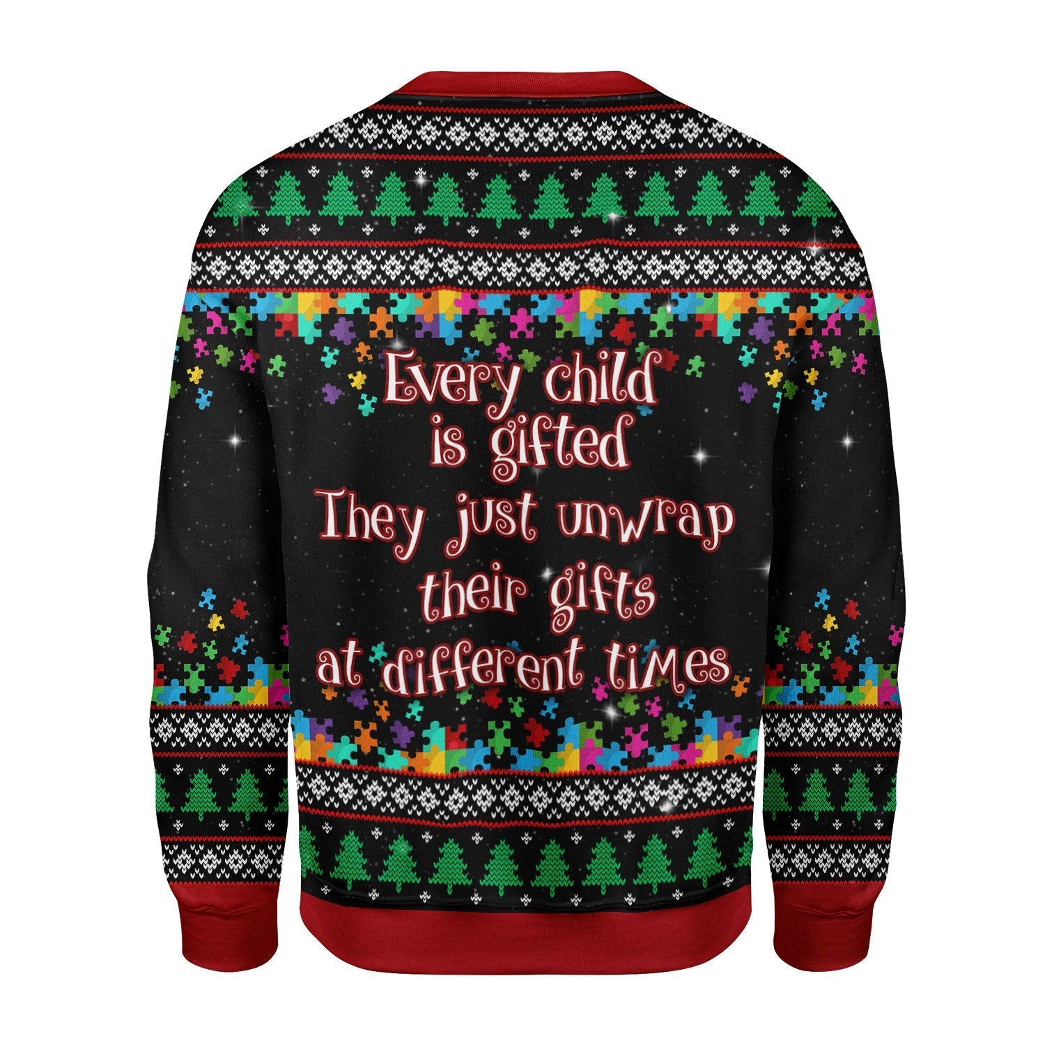 YMskins Christmas Sweater Autism Christmas Tree 3D Apparel