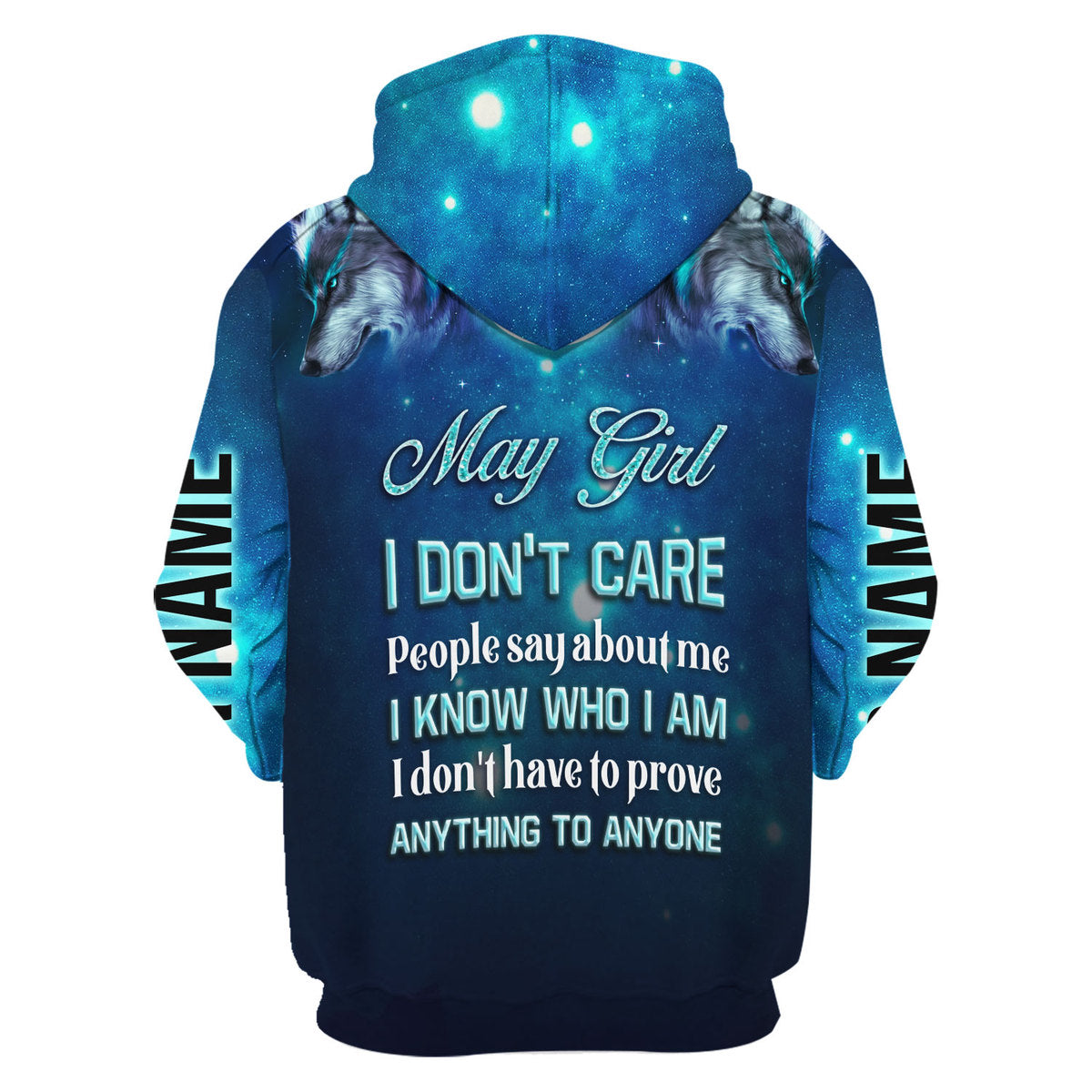 YMskins Personalized Zip Hoodie May Girl I Don't Care All Over Printed